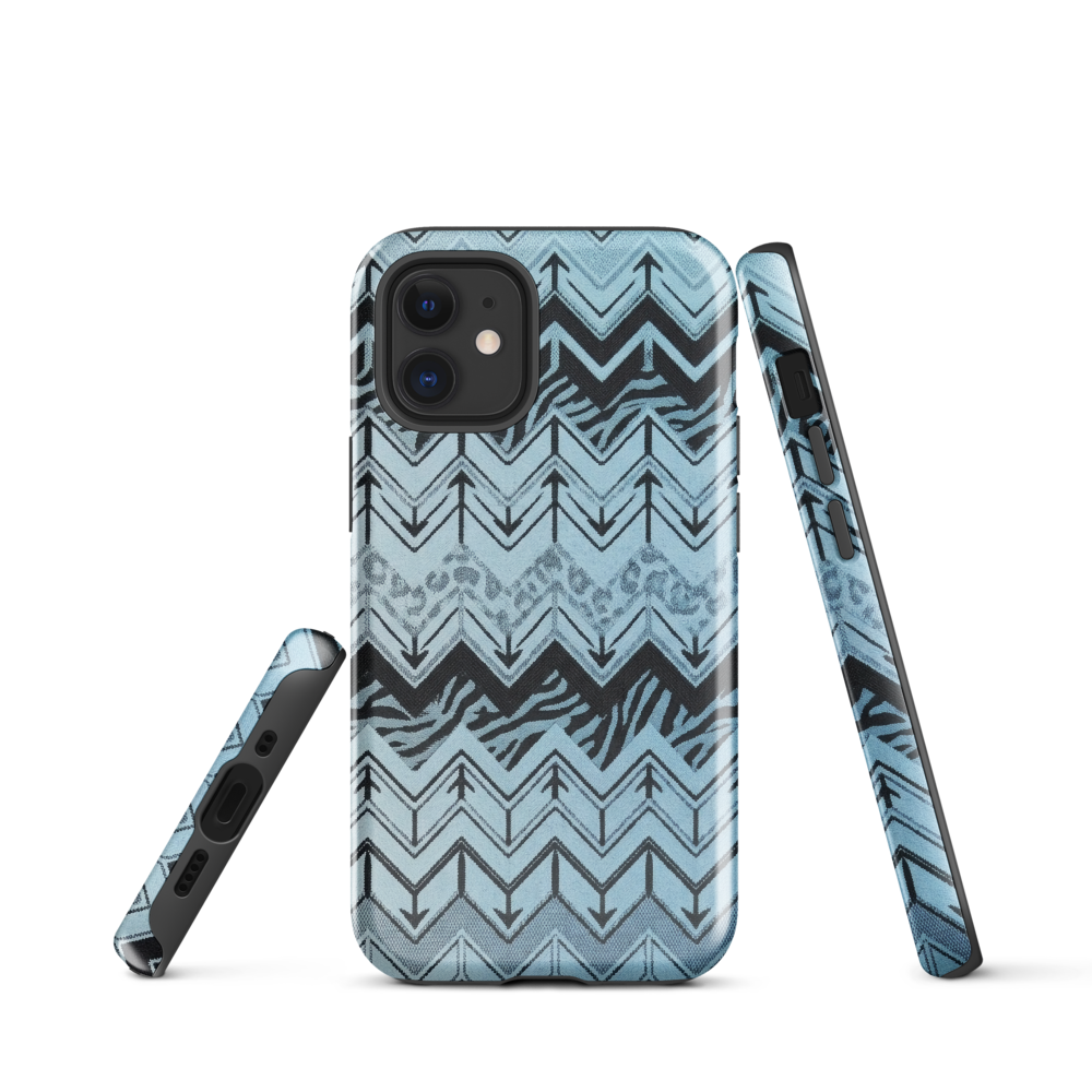 Blue Chevron Zebra & Leopard Print Tough Case for iPhone®
