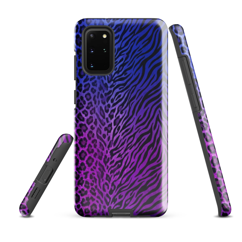 Blue to Purple Zebra & Leopard Print Tough Case for Samsung