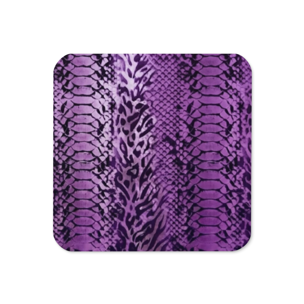 Purple Snake Skin Cork-Back Coaster
