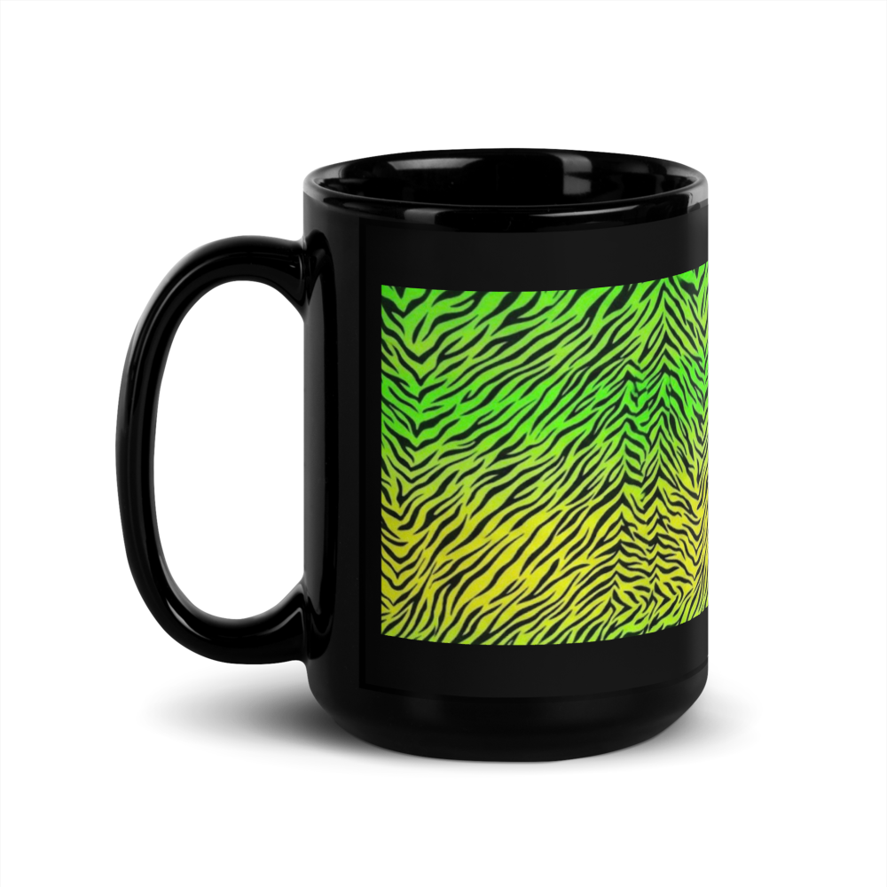 Zebra Print Black Glossy Mug