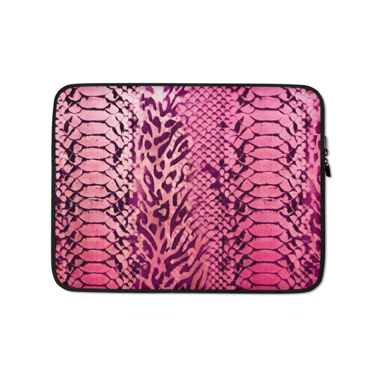 Pink Snake Skin & Leopard Print Laptop Sleeve