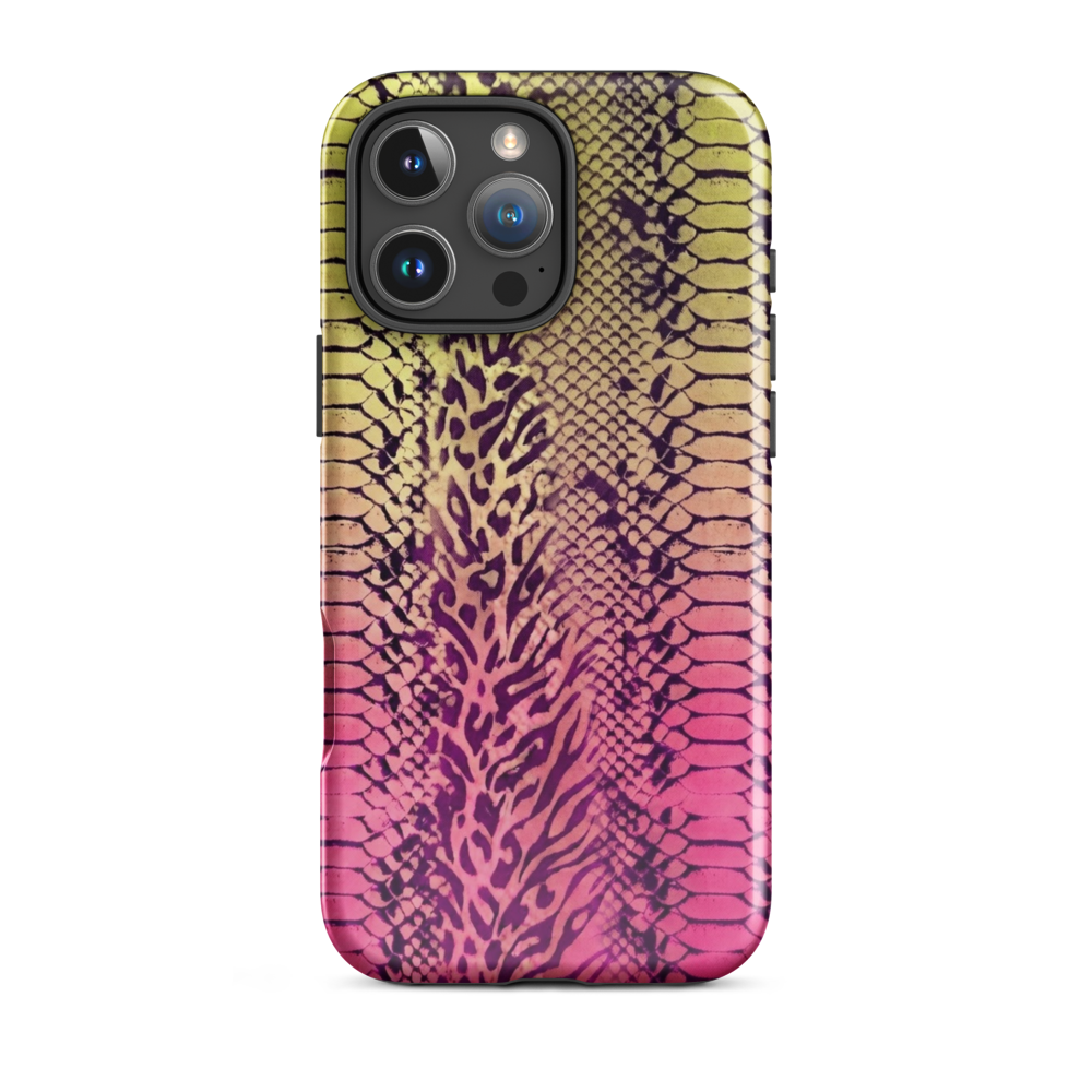 Yellow & Pink Snake Skin & Leopard Print Tough Case for iPhone®