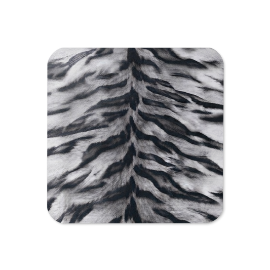 Gray Tiger Print Cork-Back Coaster