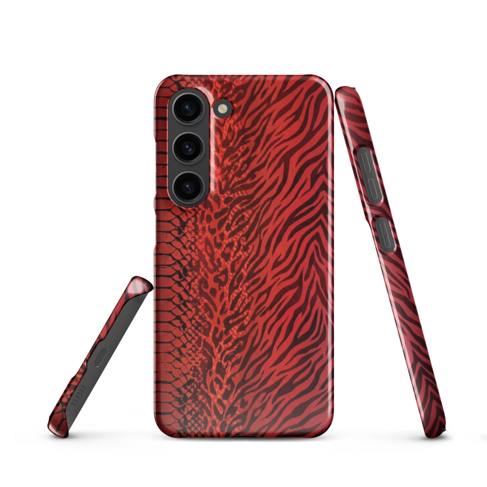 Red Zebra Snake & Leopard Print Snap Case for Samsung