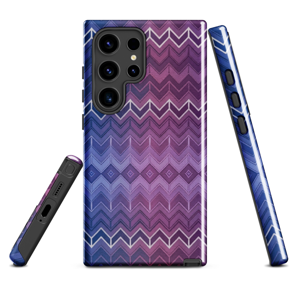 Purple & Blue Classic Chevron Print Tough Case for Samsung