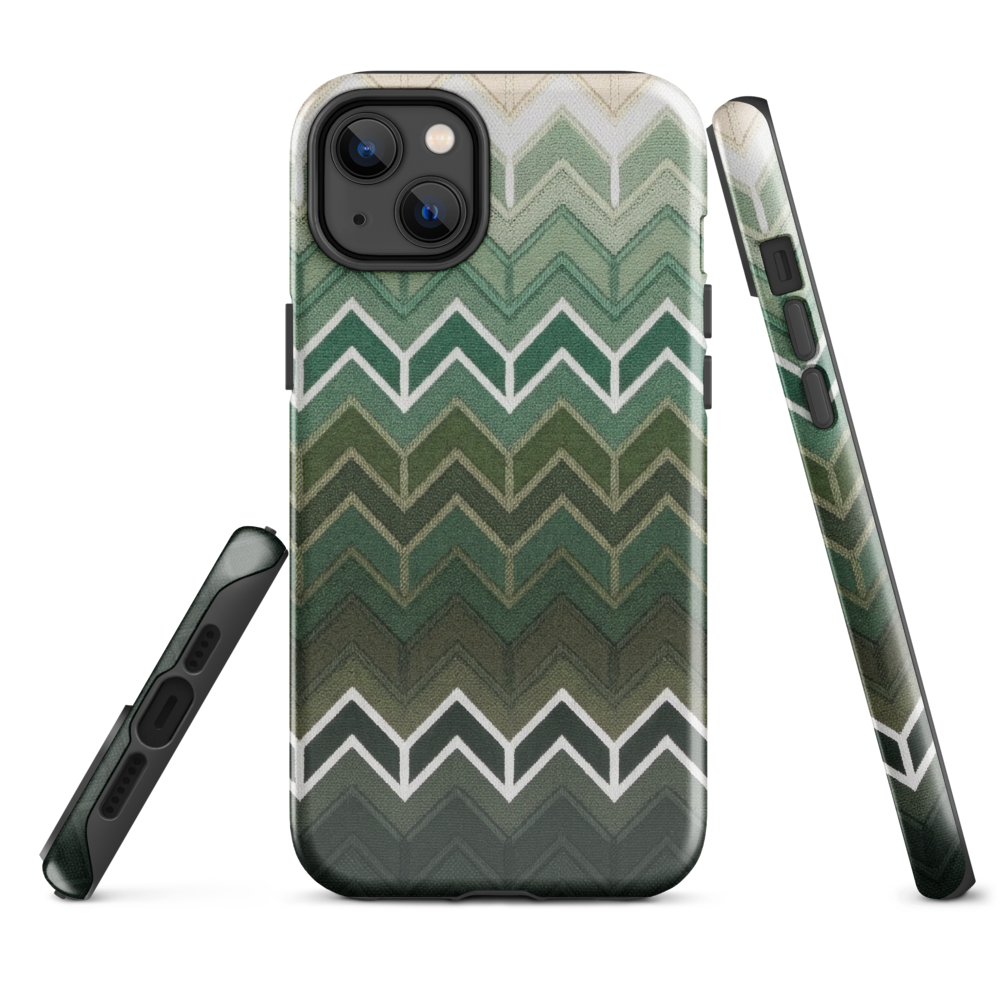 Green Chevron Tough Case for iPhone®