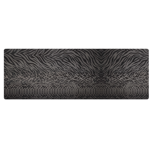 Dark Gray Zebra & Leopard Print Pilates Yoga Mat