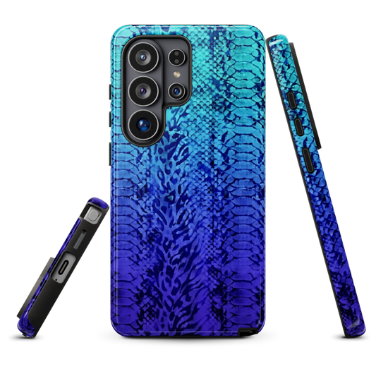 Vibrant Blue Snake & Leopard Print Tough Case for Samsung