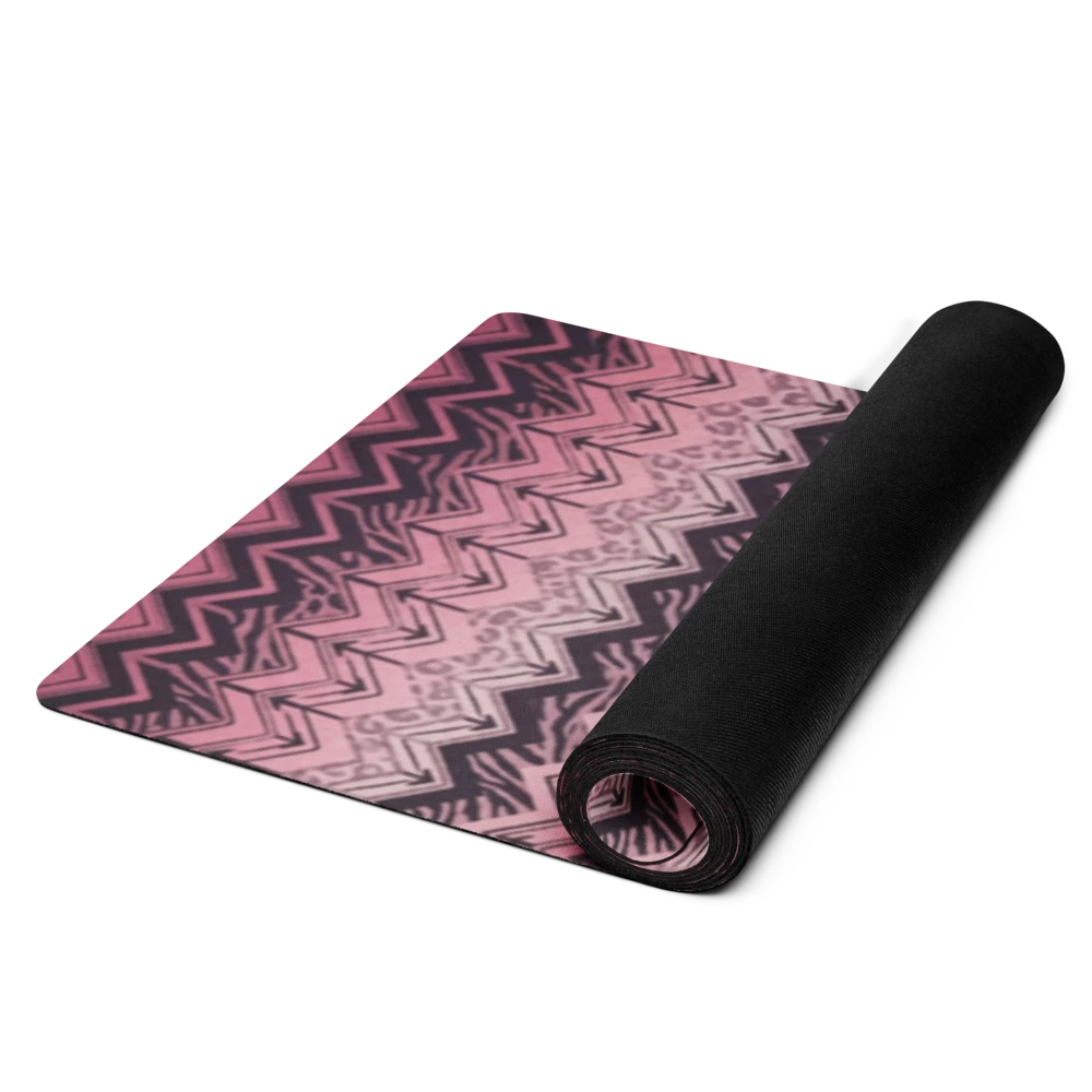 Pink Zebra & Leopard Chevron Print Yoga Mat