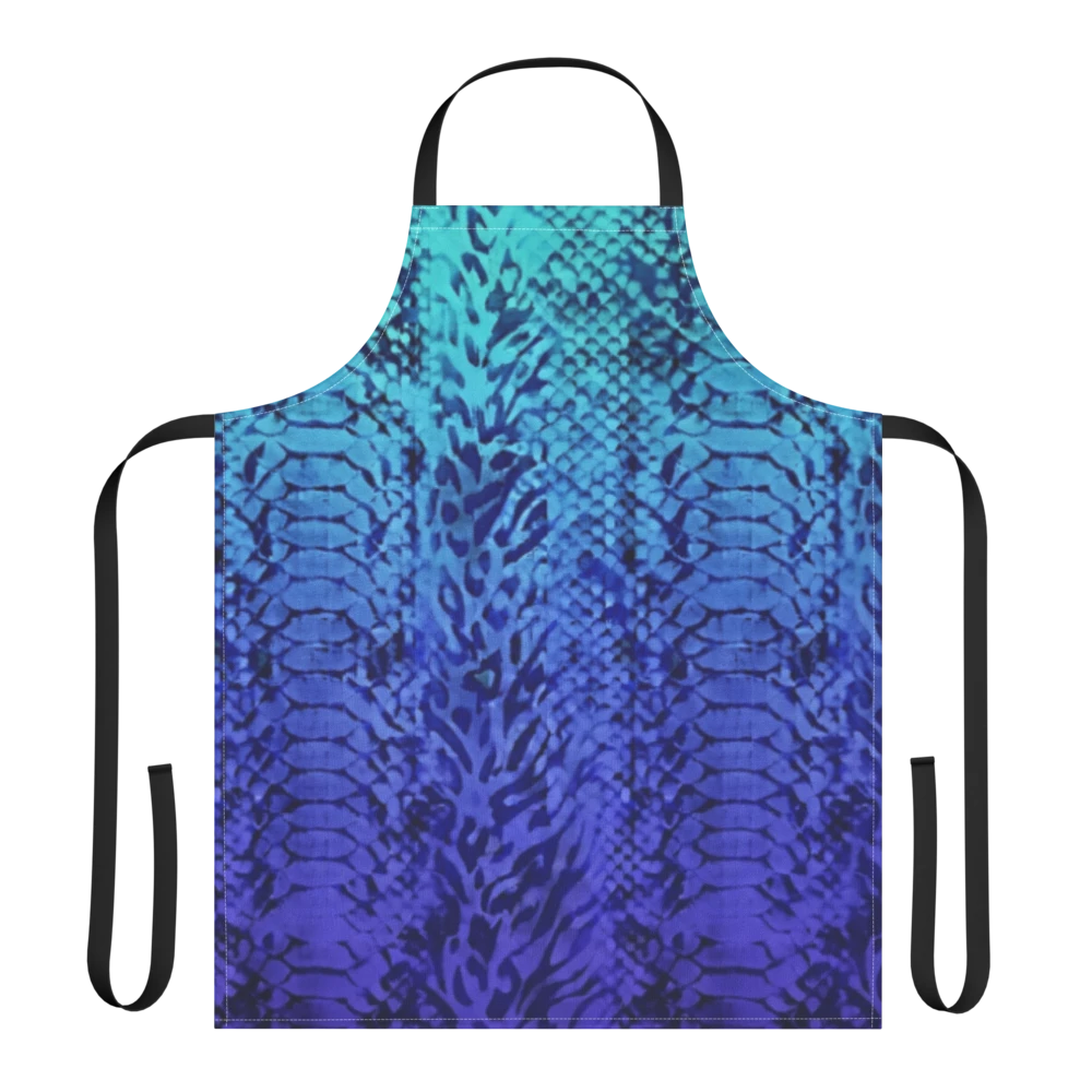 Blue Snake Skin & Leopard Print Strap Apron
