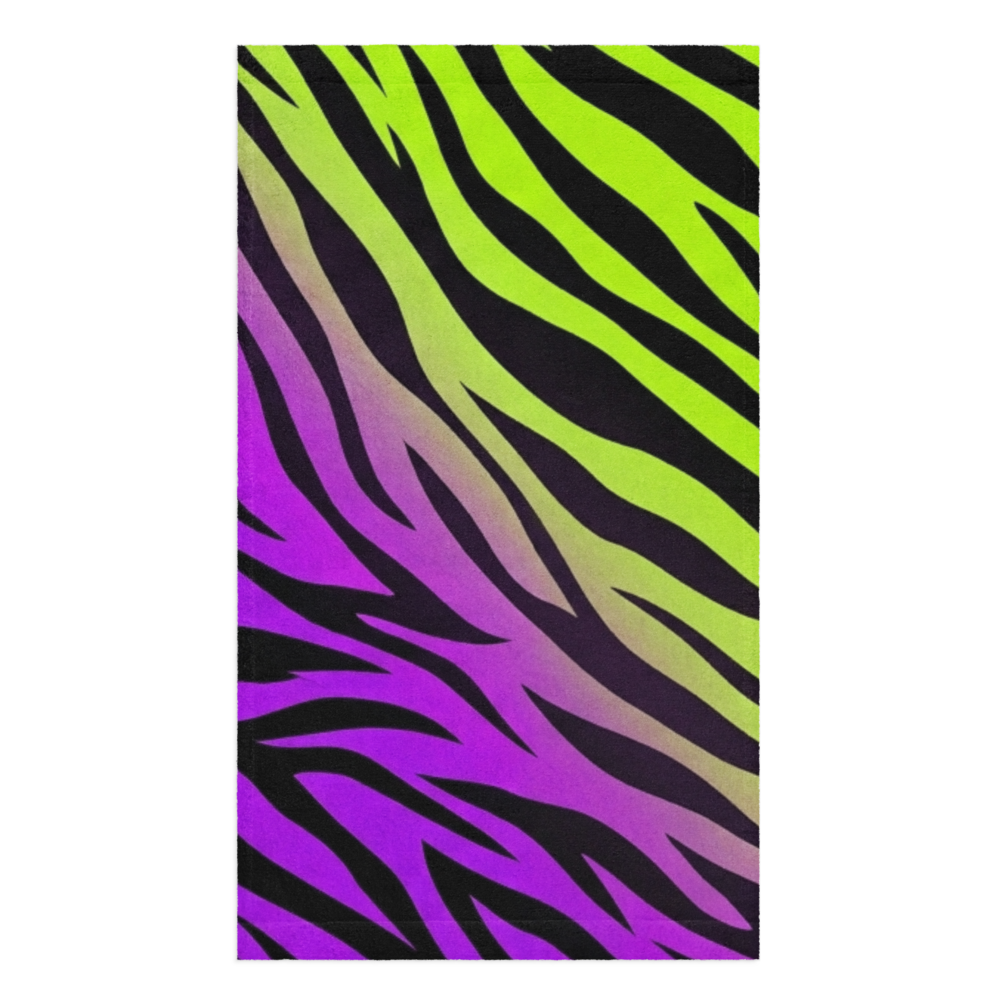 Neon Green and Purple Hand Towel