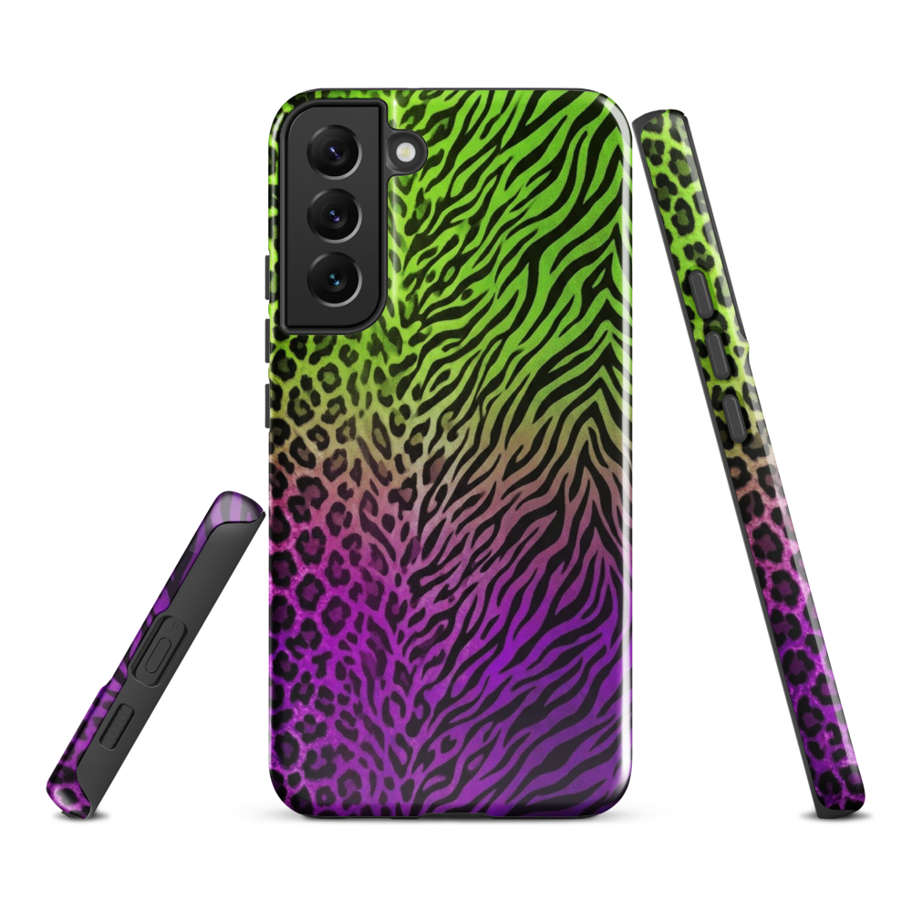 Neon Green & Purple Zebra & Leopard Print Tough Case for Samsung