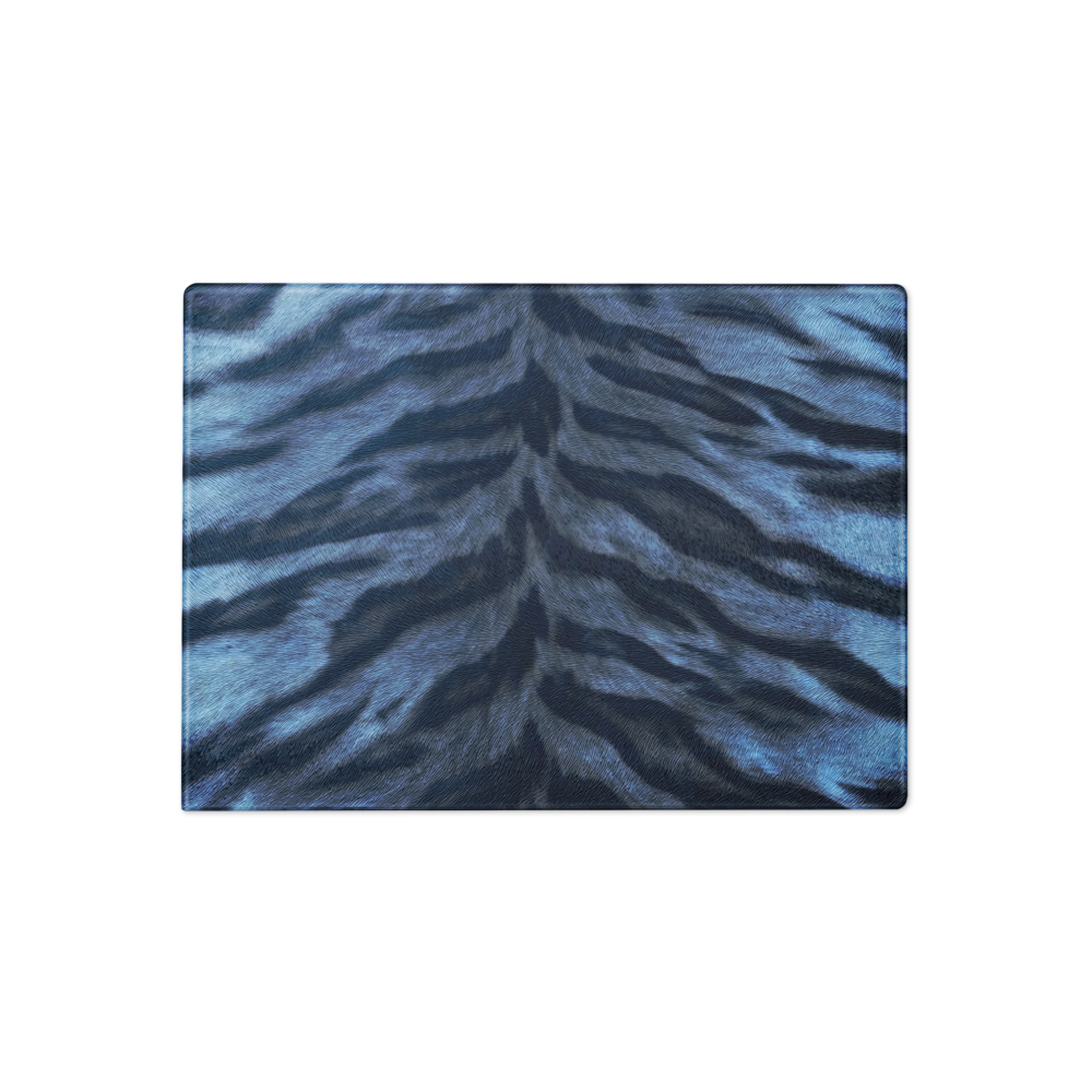 Blue Tiger Print Glass Cutting Board
