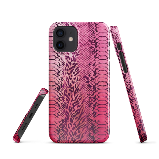 Hot Pink to Light Pink Zebra Print Snap Case for iPhone