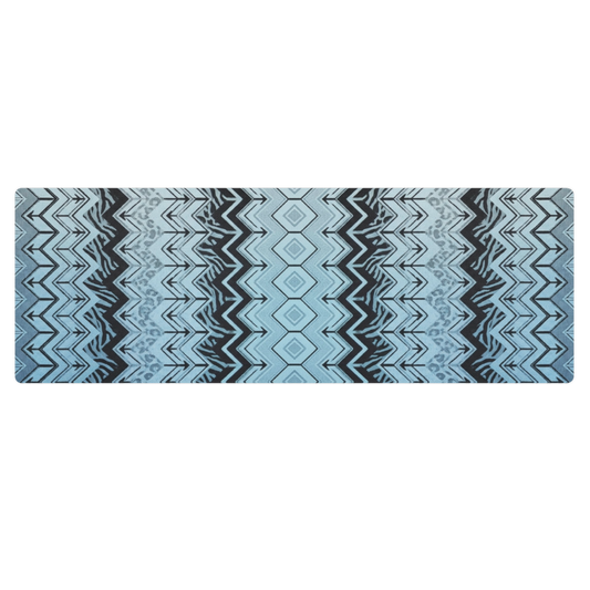Blue Chevron Zebra & Leopard Print Pilates Yoga Mat