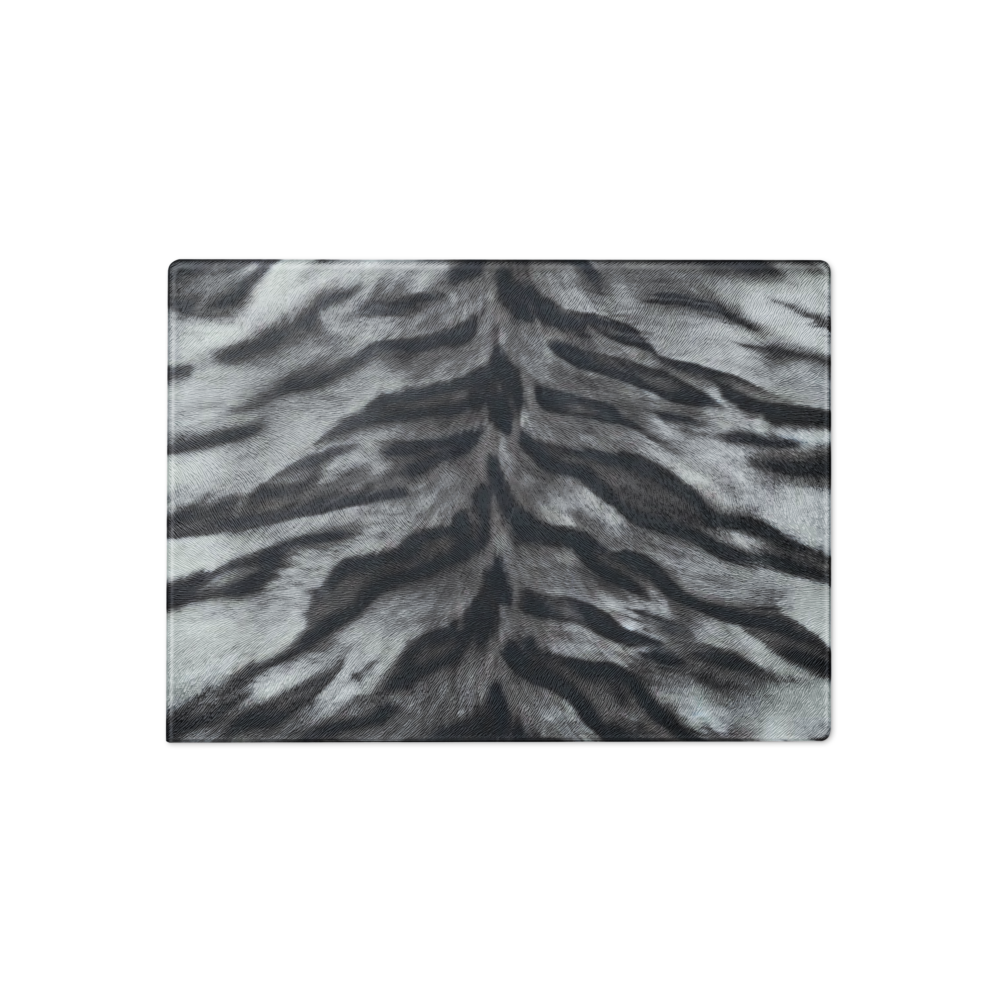 Gray Tiger Print Glass Cutting Board