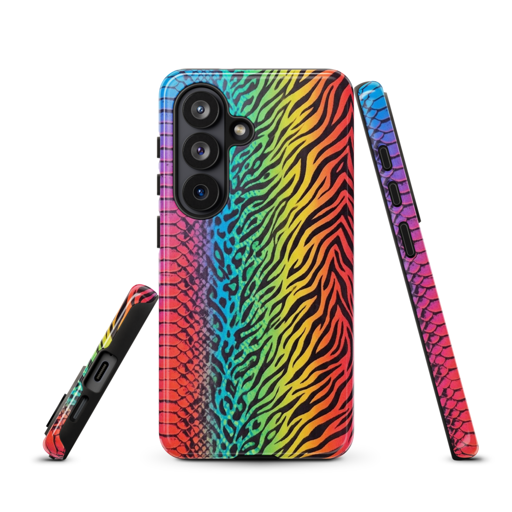 Vibrant Rainbow Snake Skin Zebra & Leopard Print Tough Case for Samsung