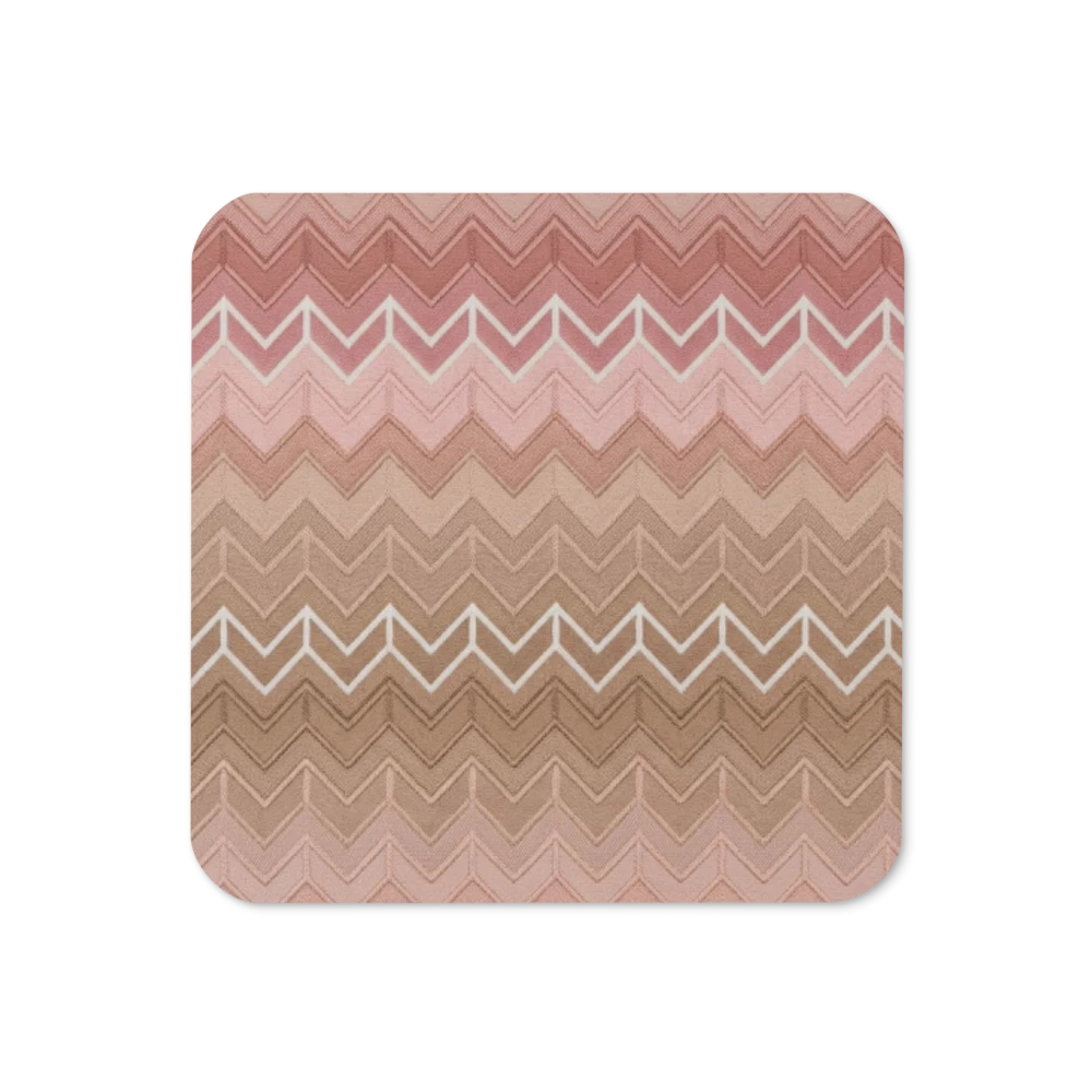 Neutral & Muave Chevron Print Cork-Back Coaster