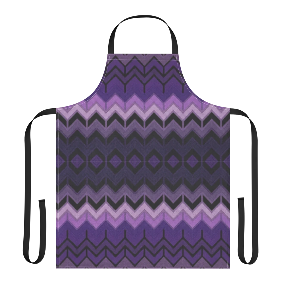 Purple Chevron Classic Pattern Strap Apron