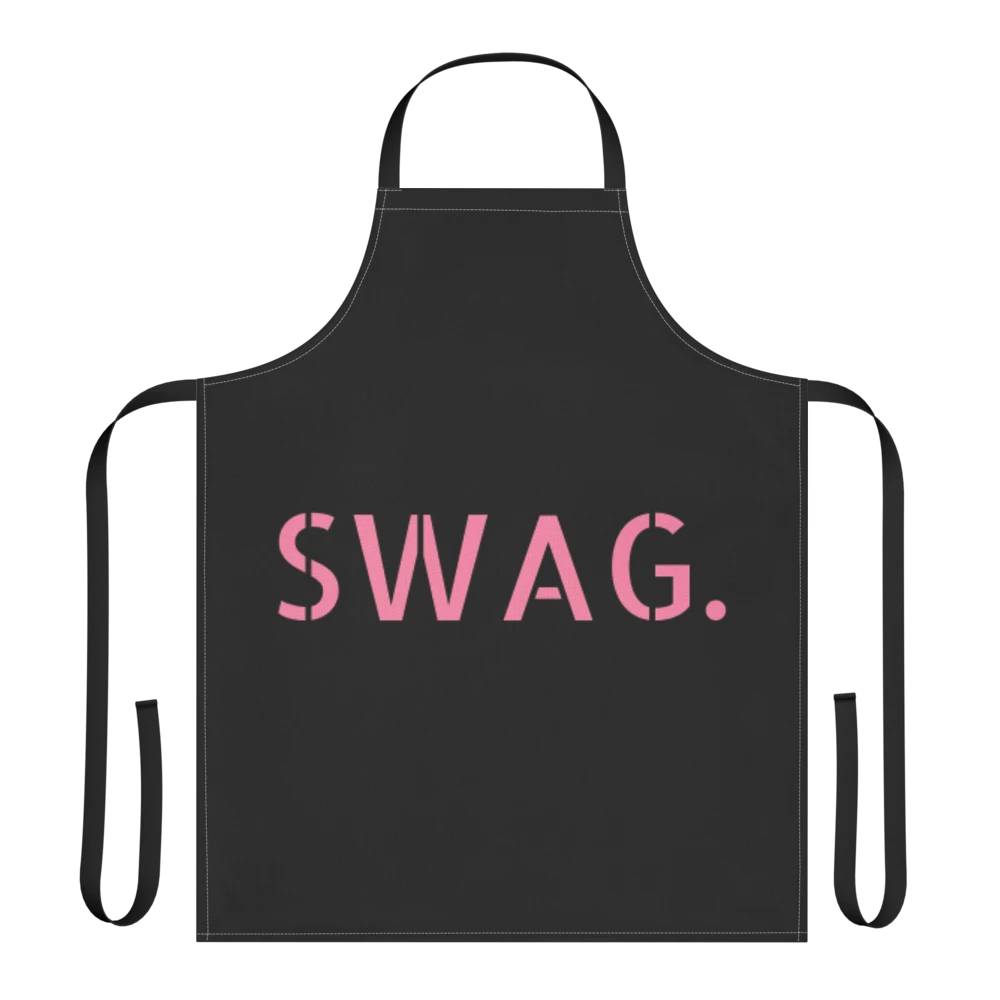 Black & Baby Pink Swag Era Print Strap Apron for Baking/Cooking & Painters