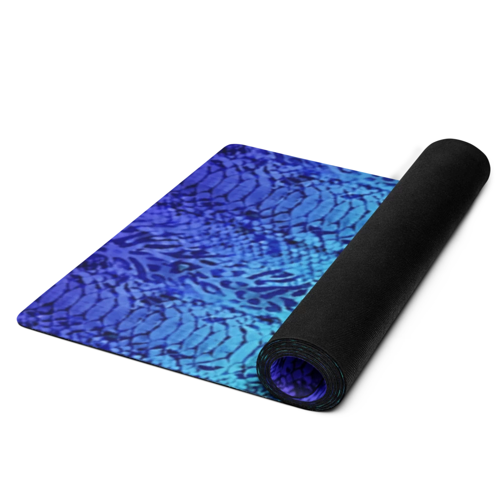 Blue Snake Skin Print Pilates Yoga Mat