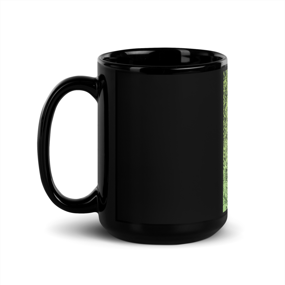 Neon snake skin & leopard print Black Glossy Mug