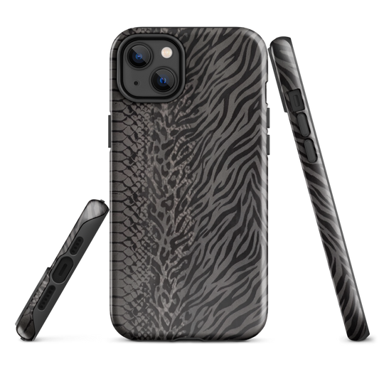 Dark Gray Zebra Print y2k inspired Tough Case for iPhone®