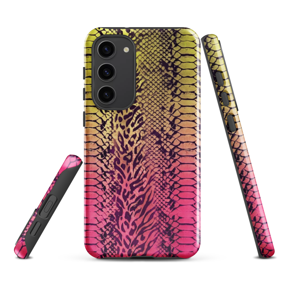 Yellow & Pink Snake Skin & Leopard Print Tough Case for Samsung