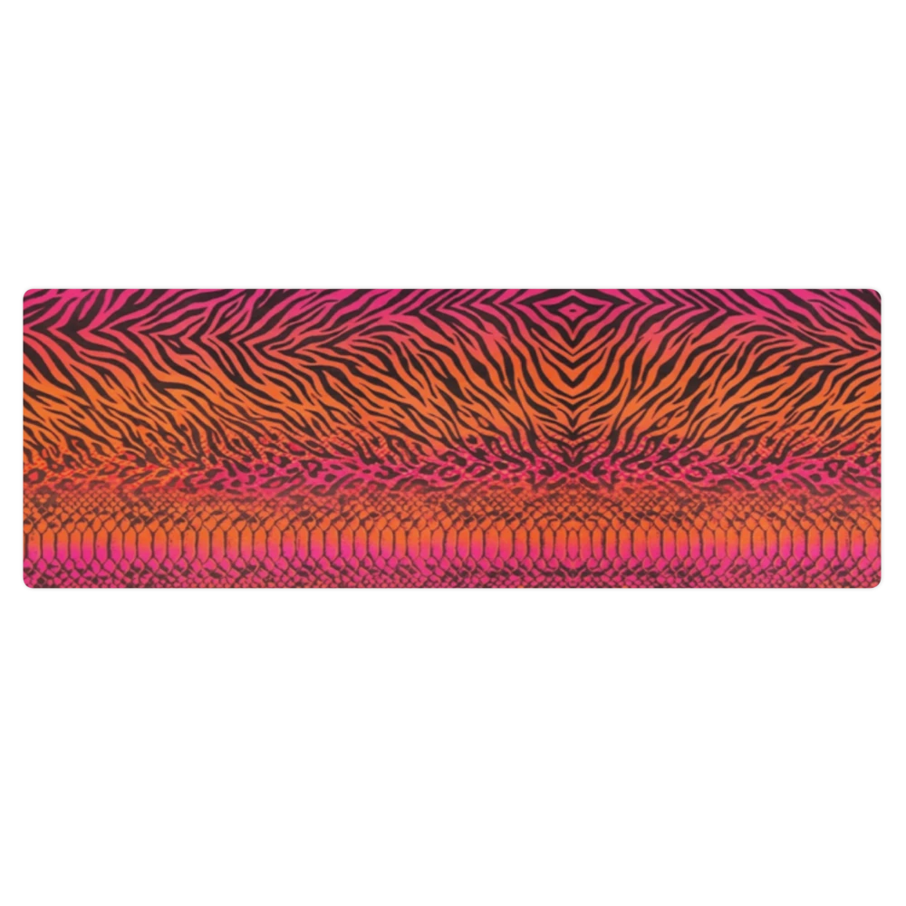 Orange & Pink Snake Skin Zebra & Leopard Print Pilates Yoga Mat