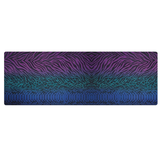 Blue Teal & Purple Snake Skin Leopard & Zebra Print Pilates Yoga Mat