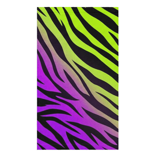 Neon Green and Purple Hand Towel