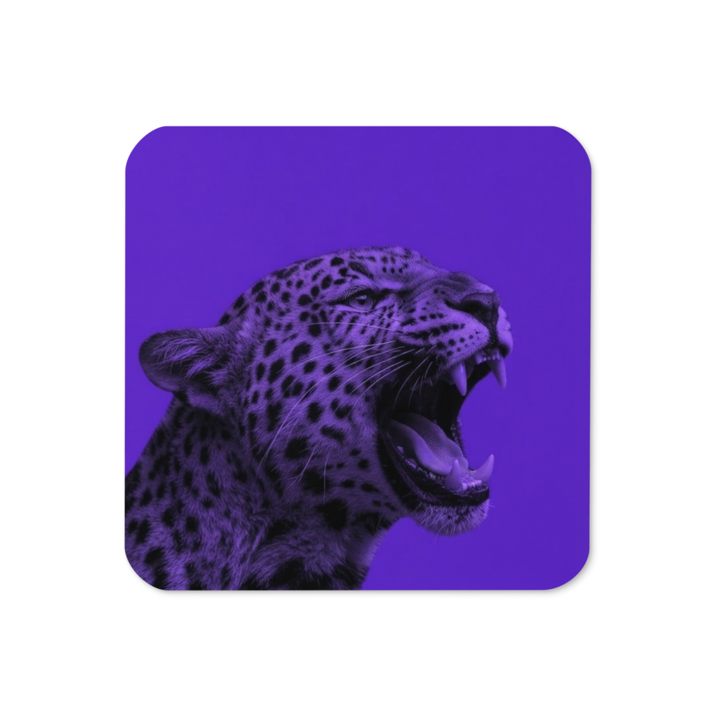 Purple Leopard Cork-Back Coaster
