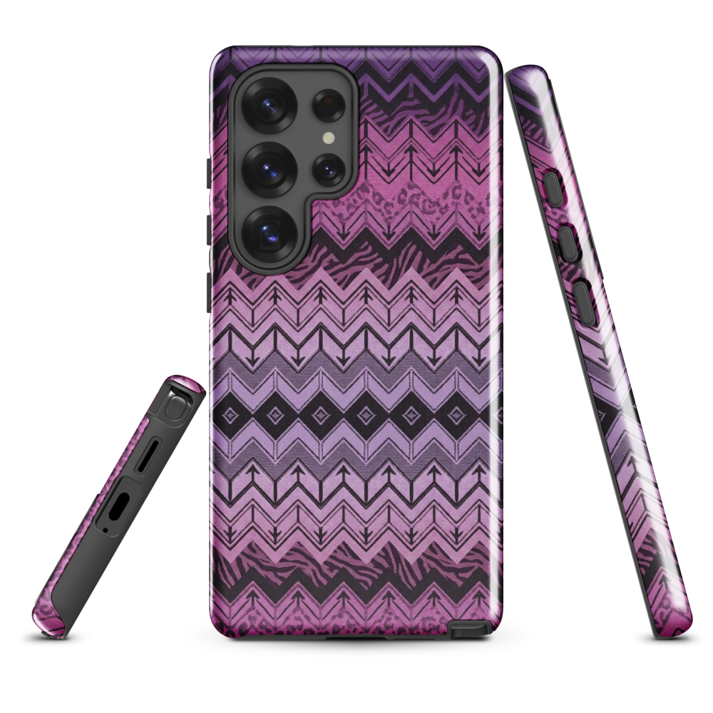 Purple Chevron Zebra & Leopard Print Tough Case for Samsung