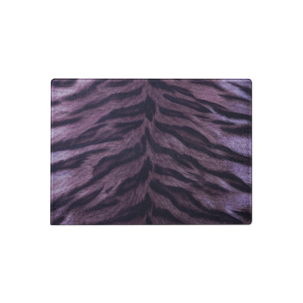 Purple Tiger Print Glass Cutting Board