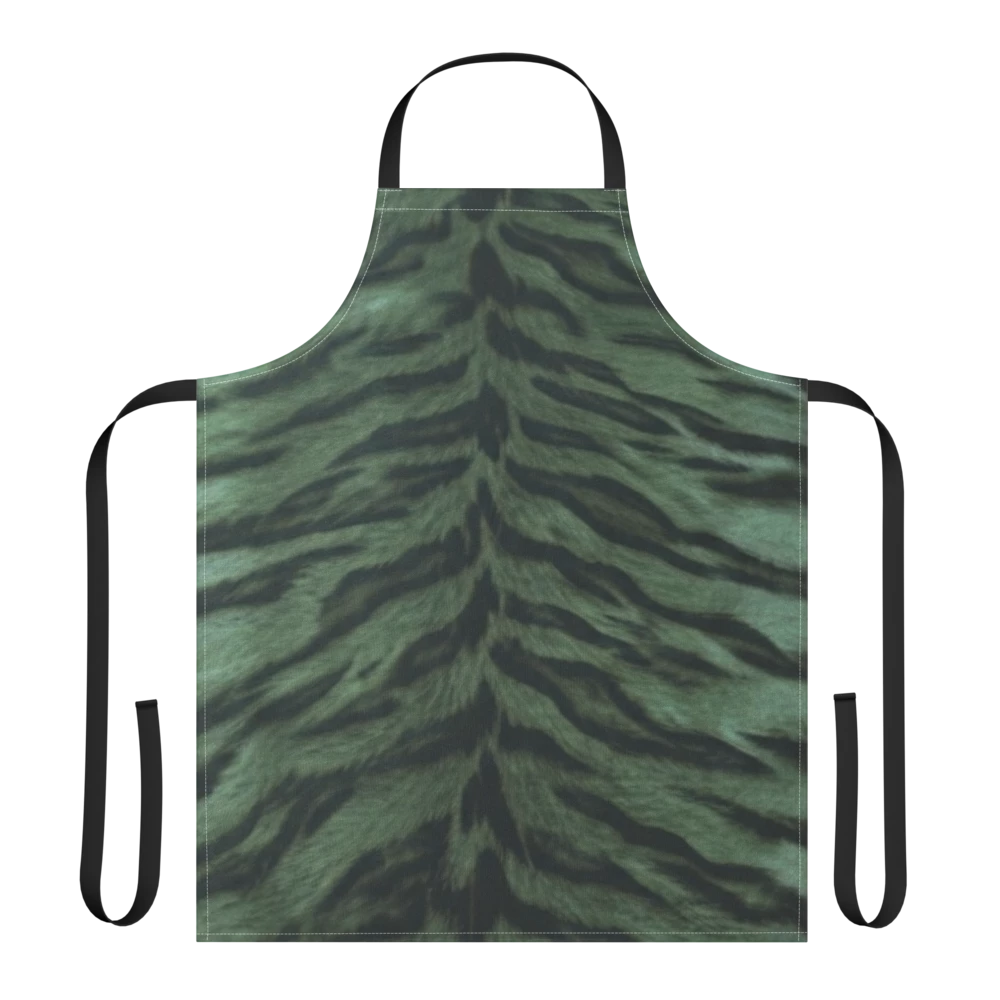 Green Tiger Print Strap Apron
