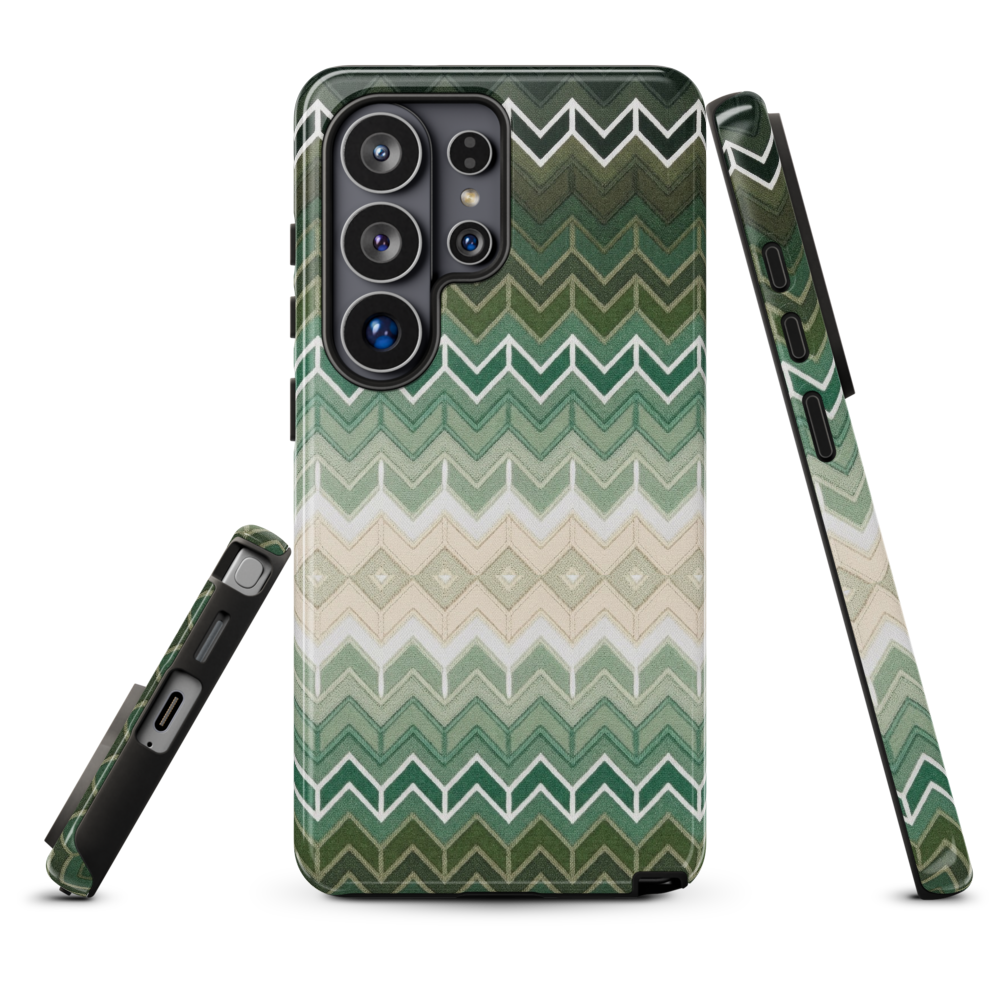 Green Chevron Classic White Pattern Tough Case for Samsung