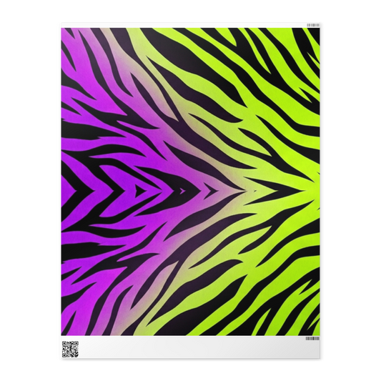 Zebra Print Neon purple and green Y2K inspired Wrapping Papers