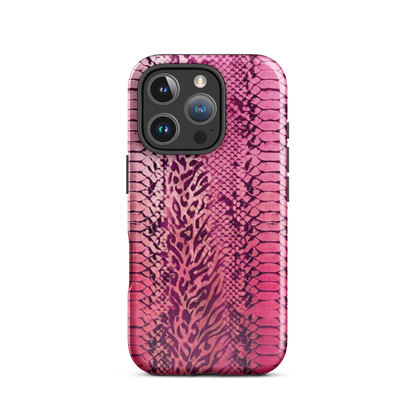 Pink Leopard Print and Snake Skin Tough Case for iPhone®