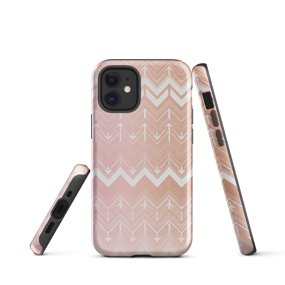 Rose & Brown Chevron Pattern Tough Case for iPhone®