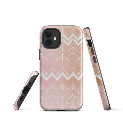 Rose & Brown Chevron Pattern Tough Case for iPhone®