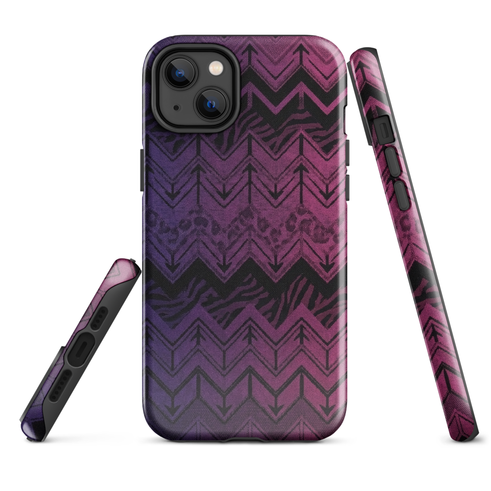 Purple to Pink Chevron Zebra & Leopard Print Tough Case for iPhone®