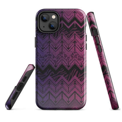 Purple to Pink Chevron Zebra & Leopard Print Tough Case for iPhone®