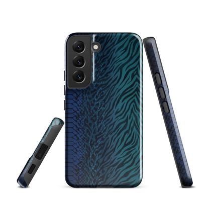 Blue & Teal Snake Skin Zebra & Leopard Print Tough Case for Samsung