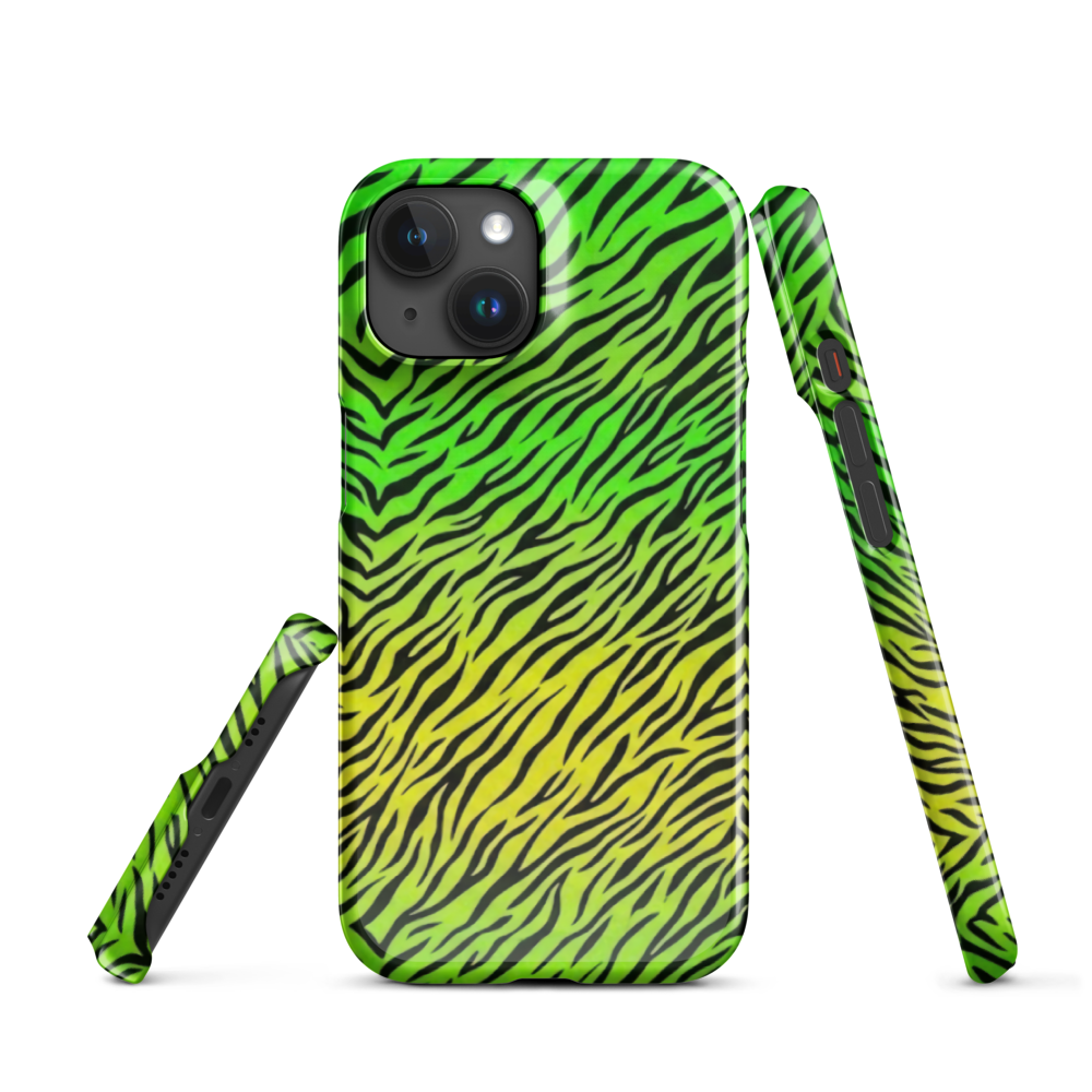 Green & Yellow  Zebra Print Snap Case for iPhone