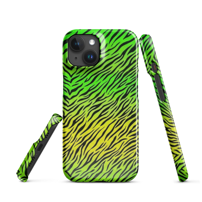 Green & Yellow  Zebra Print Snap Case for iPhone