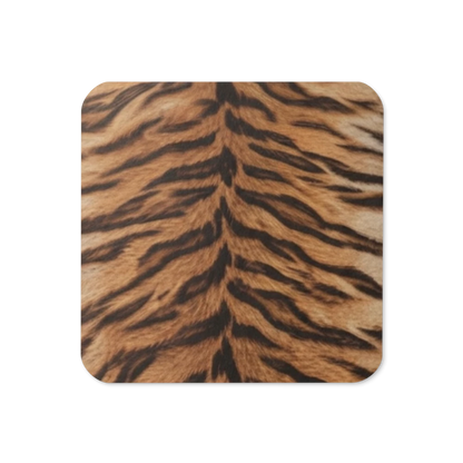 Neutral Tiger Print Cork-Back Coaster