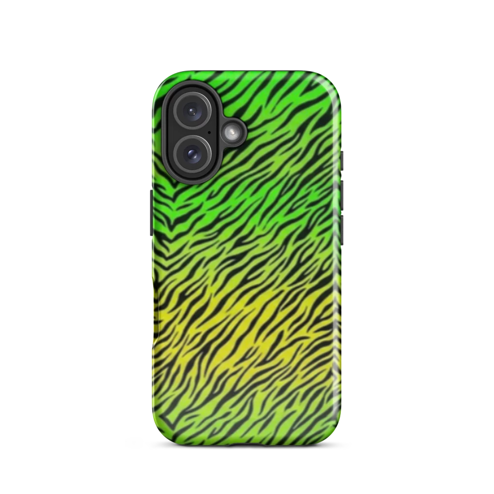 Green & Yellow  Zebra Print Tough Case for iPhone®
