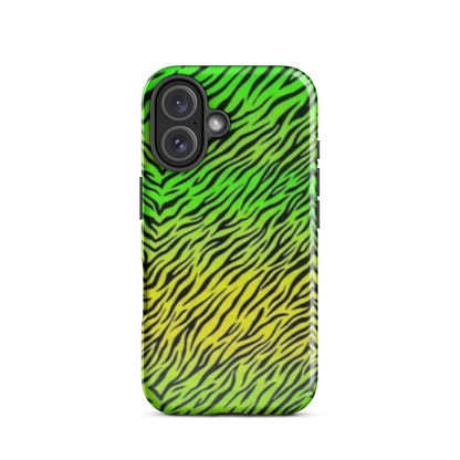 Green & Yellow  Zebra Print Tough Case for iPhone®