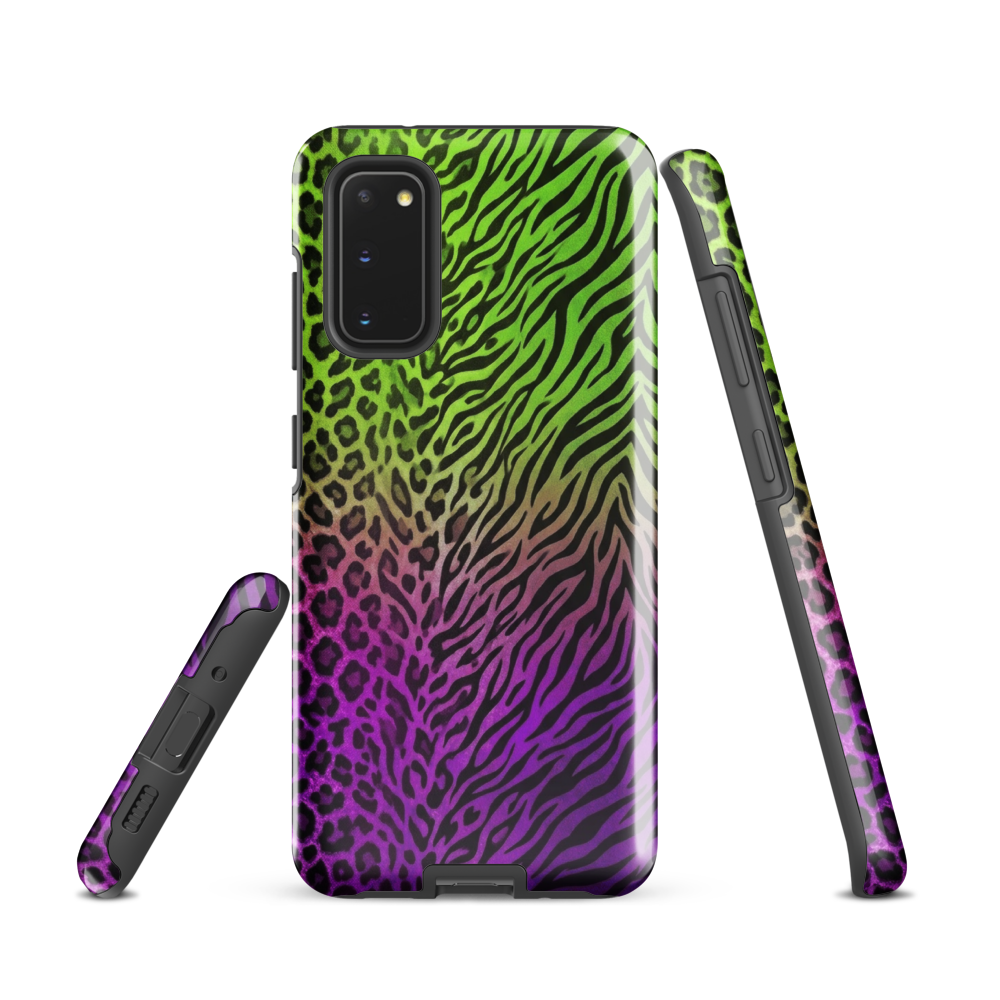 Neon Green & Purple Zebra & Leopard Print Tough Case for Samsung