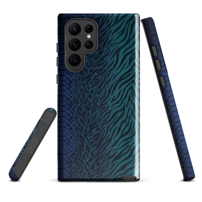 Blue & Teal Snake Skin Zebra & Leopard Print Tough Case for Samsung